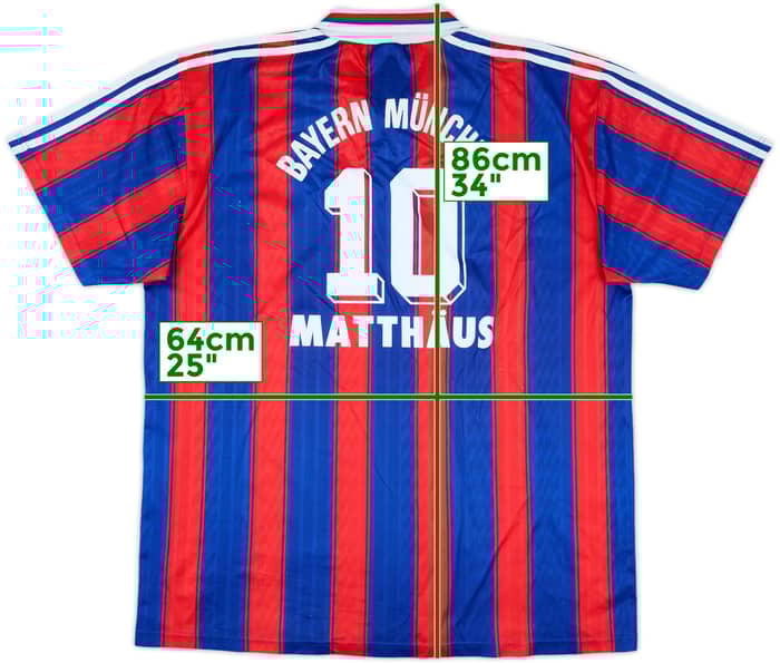 1995-97 Bayern Munich Home Shirt Matthaus #10 - 6/10 - (XXL)