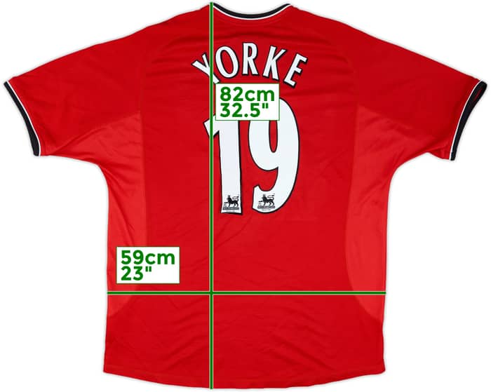 2000-02 Manchester United Home Shirt Yorke #19 - 7/10 - (XL)