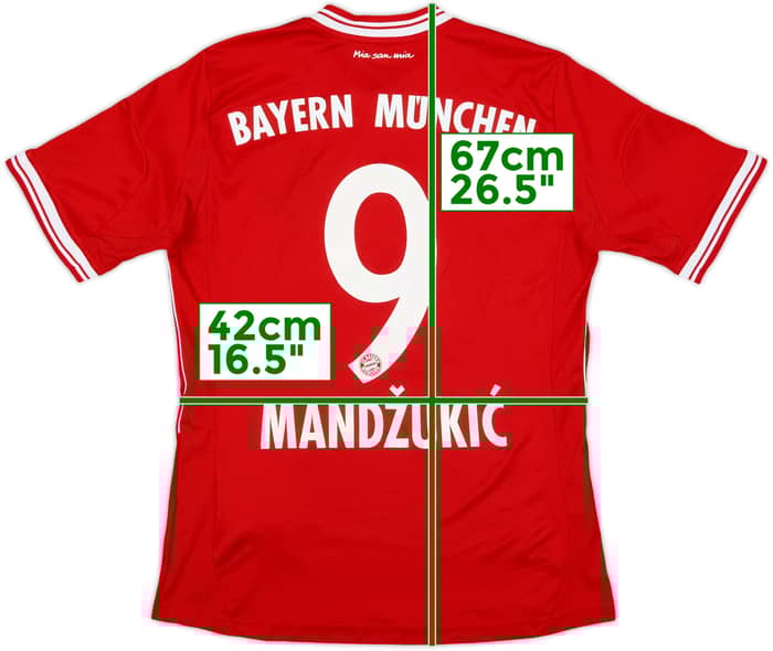 2013-14 Bayern Munich Home Shirt Mandzukic #9 - 7/10 - (L.Boys)