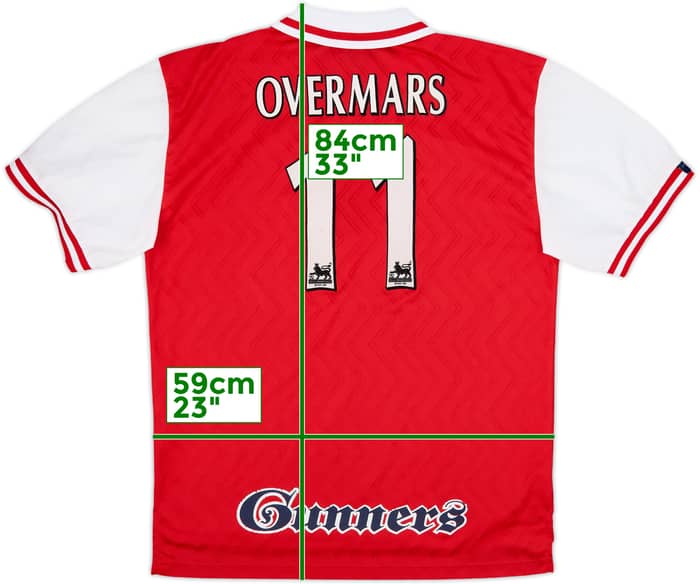 1996-98 Arsenal Home Shirt Overmars #11 - 9/10 - (XL)