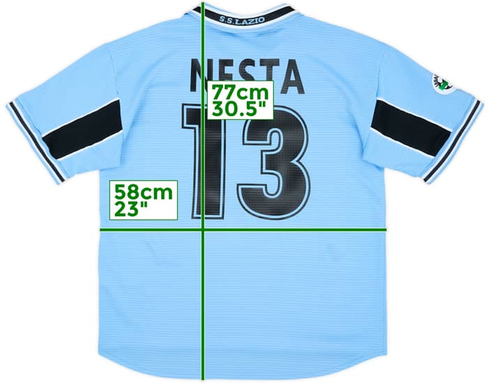 1998-00 Lazio Home Shirt Nesta #13 - 8/10 - (XL)