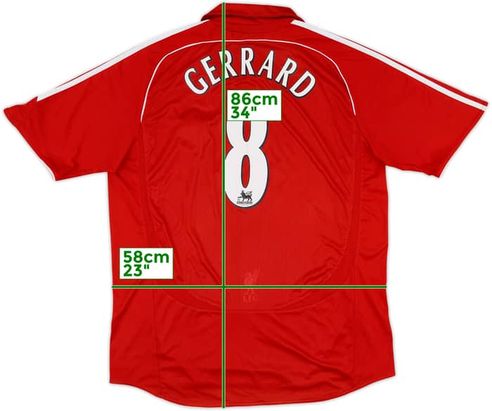 2006-08 Liverpool Home Shirt Gerrard #8 - 7/10 - (XL)