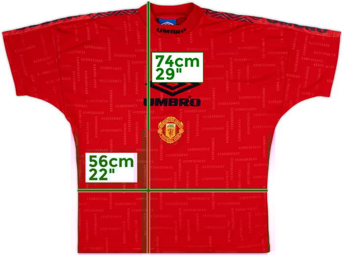 1994-96 Manchester United Umbro Training Shirt - 8/10 - (XL)