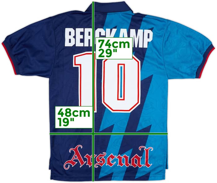 1995-96 Arsenal Away Shirt Bergkamp #10 - 8/10 - (S)