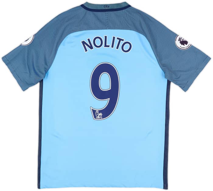 2016-17 Manchester City Home Shirt Nolito #9 - 8/10 - (M)