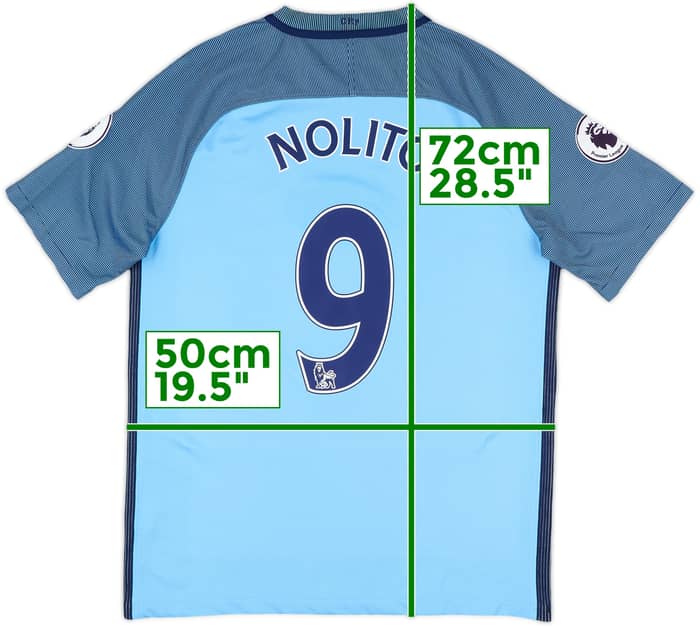 2016-17 Manchester City Home Shirt Nolito #9 - 8/10 - (M)