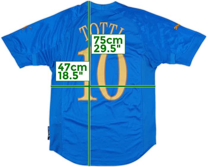 2004-06 Italy Home Shirt Totti #10 - 6/10 - (S)