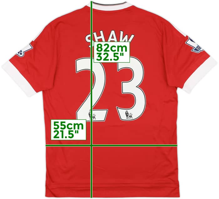 2015-16 Manchester United Home Shirt Shaw #23 - 8/10 - (L)