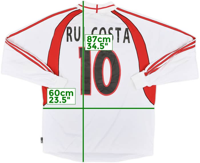 2000-02 AC Milan Away L/S Shirt Rui Costa #10 - 7/10 - (XL)