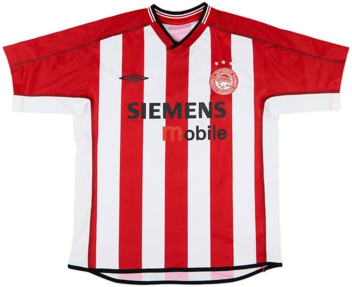 2002-03 Olympiakos Home Shirt Stoltidis #6 - 8/10 - (M)
