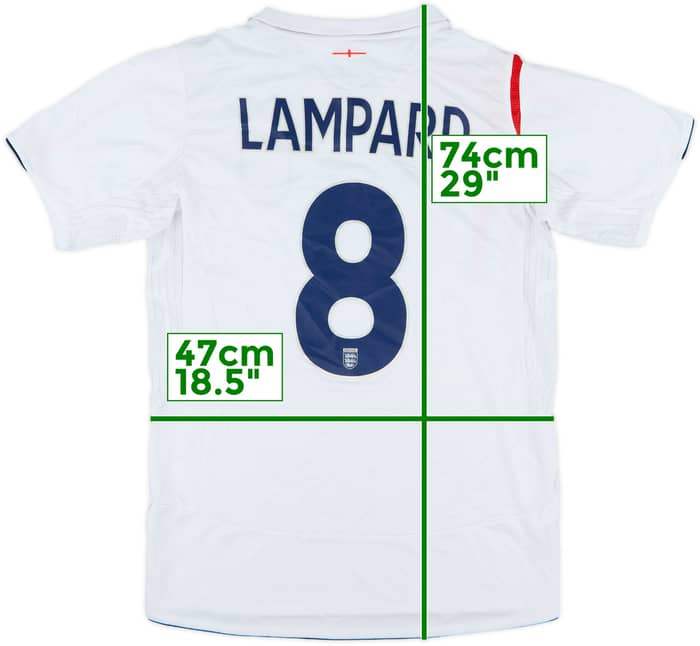 2005-07 England Home Shirt Lampard #8 - 9/10 - (S)