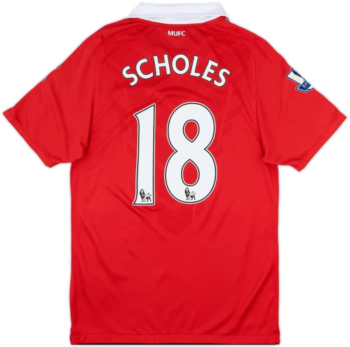 2010-11 Manchester United Home Shirt Scholes #18 - 8/10 - (S)