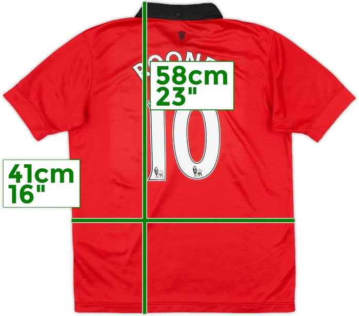 2013-14 Manchester United Home Shirt Rooney #10 - 8/10 - (M.Boys)