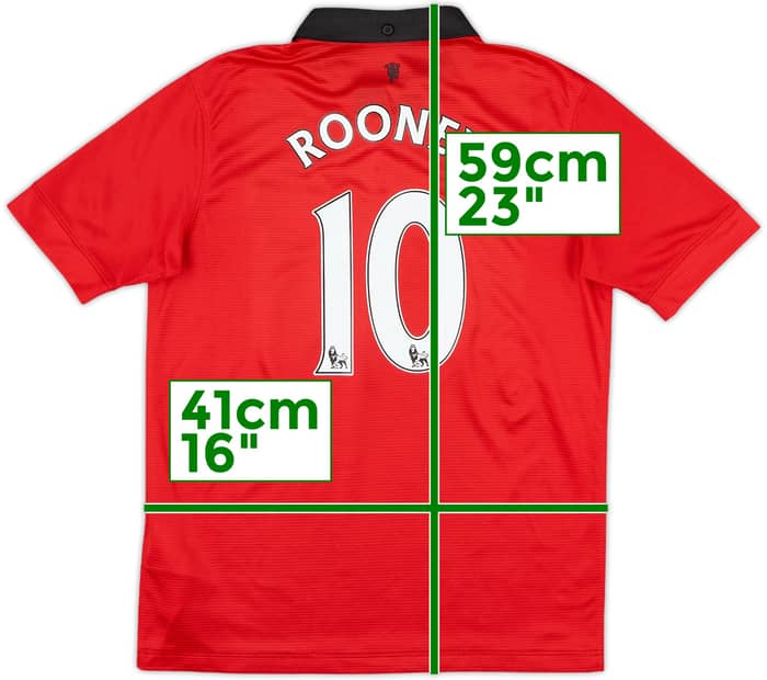 2013-14 Manchester United Home Shirt Rooney #10 - 9/10 - (M.Boys)