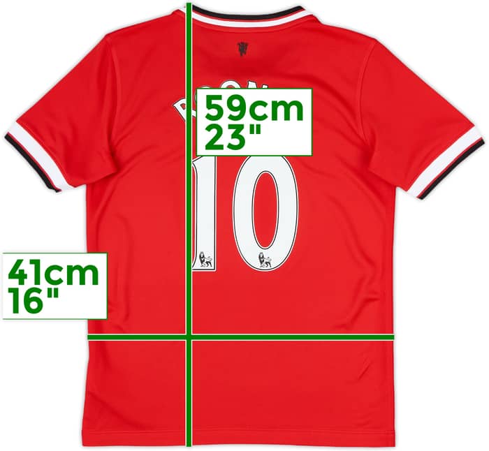 2014-15 Manchester United Home Shirt Rooney #10 - 9/10 - (M.Boys)