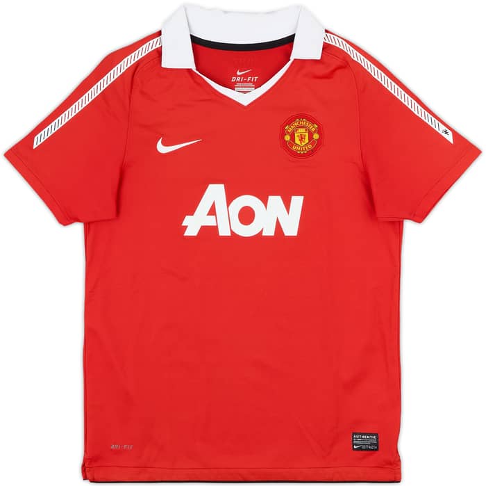 2010-11 Manchester United Home Shirt J.S.Park #13 - 9/10 - (L.Boys)