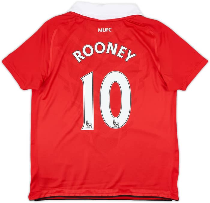 2010-11 Manchester United Home Shirt Rooney #10 - 9/10 - (S.Boys)