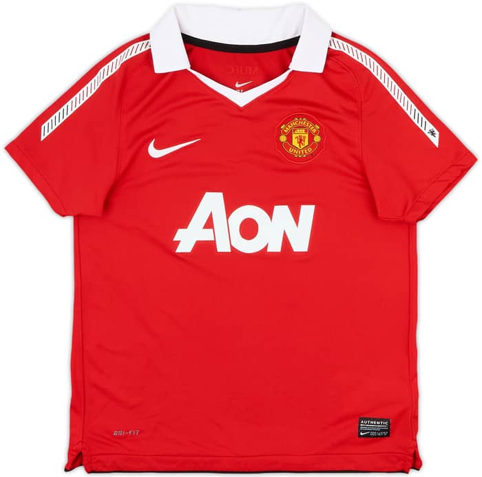 2010-11 Manchester United Home Shirt Rooney #10 - 9/10 - (S.Boys)