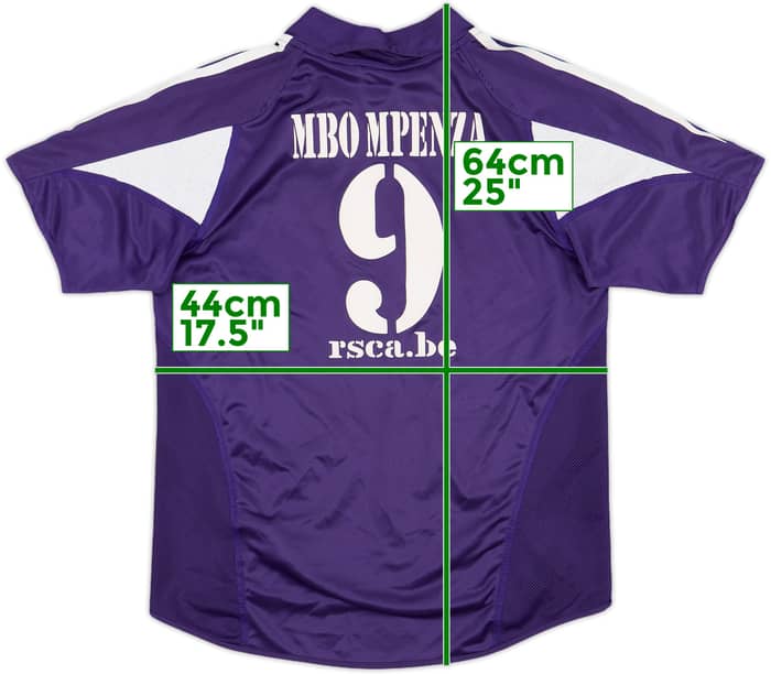 2004-05 Anderlecht Home Shirt Mbo Mpenza #9 - 6/10 - (M.Boys)