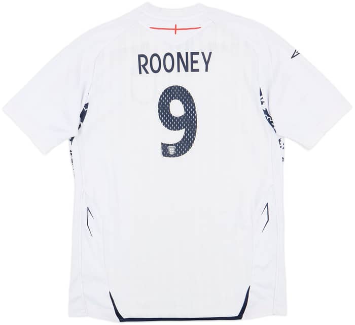 2007-09 England Home Shirt Rooney #9 - 6/10 - (XL.Boys)