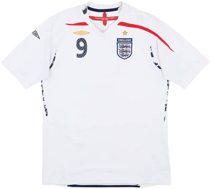 2007-09 England Home Shirt Rooney #9 - 6/10 - (XL.Boys)