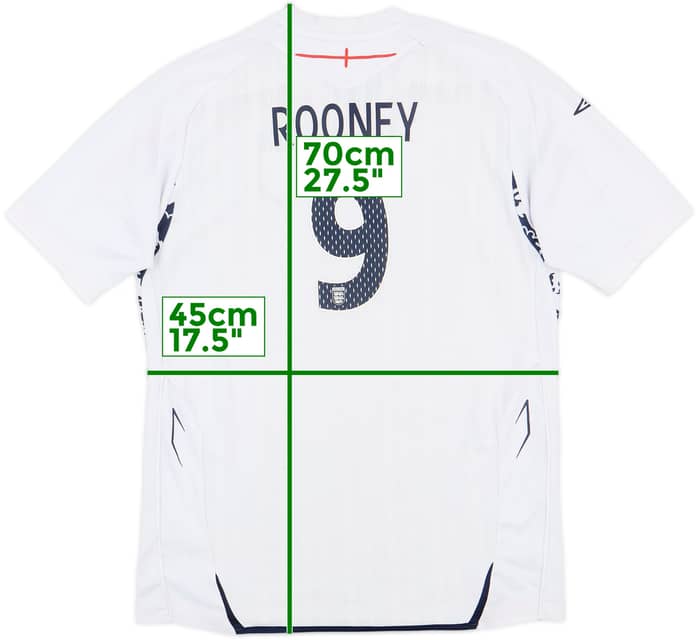 2007-09 England Home Shirt Rooney #9 - 6/10 - (XL.Boys)