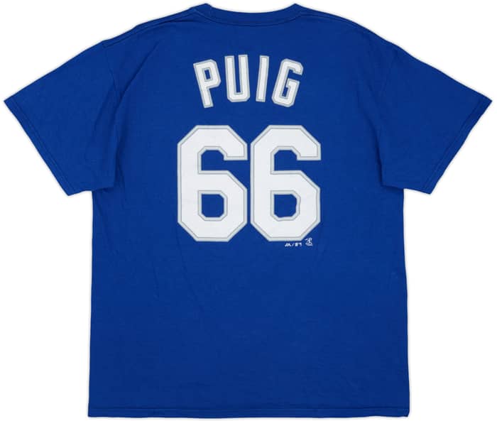 2014 LA Dodgers Puig #66 Majestic Tee - 9/10 - (L)
