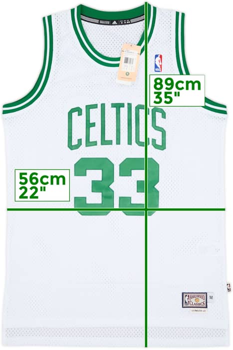 1985-86 Boston Celtics Bird #33 adidas Hardwood Classics Swingman Home Jersey (M)