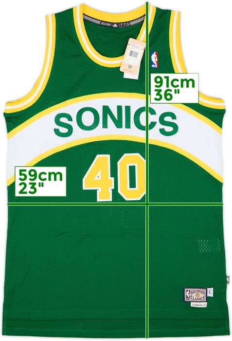 1989-90 Seattle SuperSonics Kemp #40 adidas Hardwood Classics Swingman Away Jersey (L)