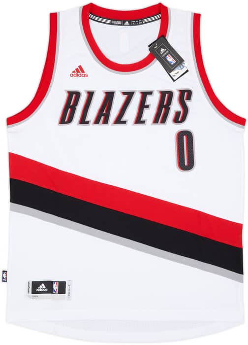 2014-17 Portland Trail Blazers Lillard #0 adidas Swingman Home Jersey (L)