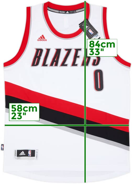 2014-17 Portland Trail Blazers Lillard #0 adidas Swingman Home Jersey (L)