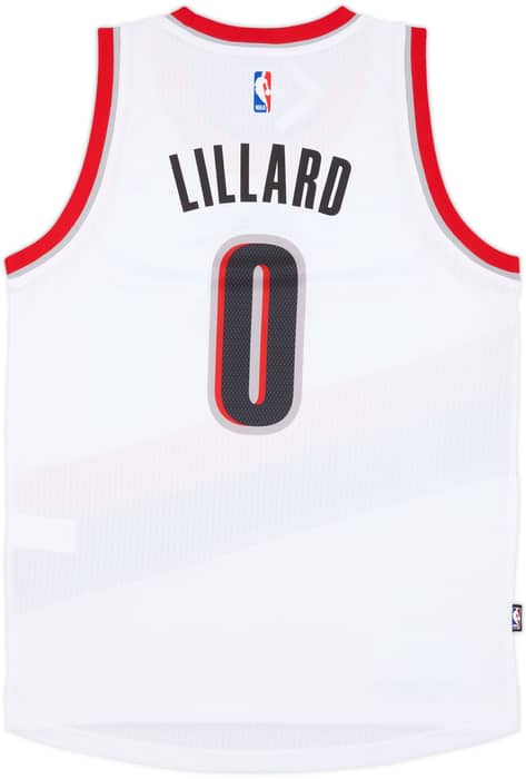2014-17 Portland Trail Blazers Lillard #0 adidas Swingman Home Jersey (M)