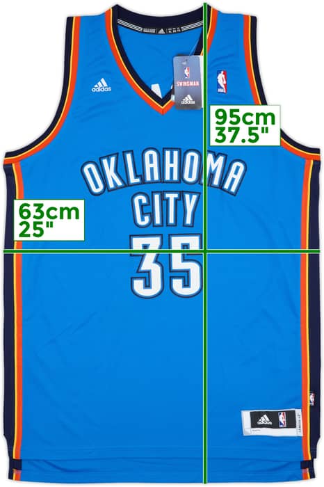 2010-14 Oklahoma City Thunder Durant #35 adidas Swingman Away Jersey (XL)