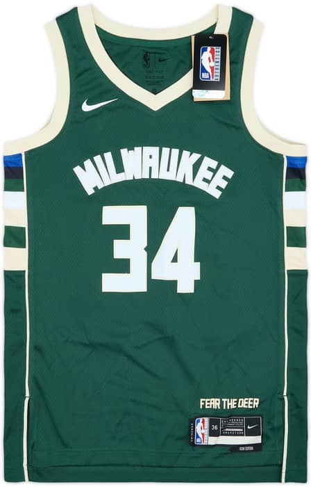2017-25 Milwaukee Bucks Antetokounmpo #34 Nike Swingman Away Jersey (XS)