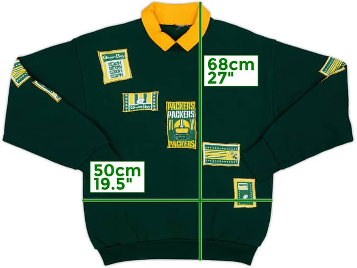 1990s Green Bay Packers Logo 7 Sweat Top - 8/10 - (M)