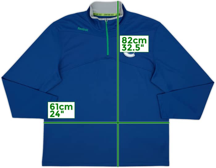 2016-17 Vancouver Canucks Reebok 1/4 Zip Top - 9/10 - (XL)