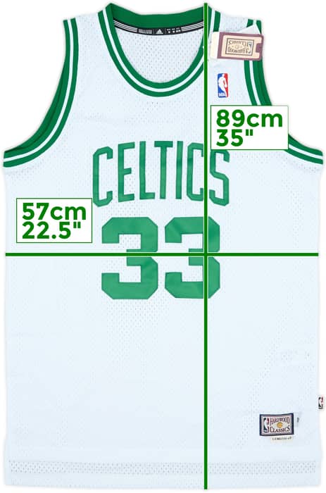 1985-86 Boston Celtics Bird #33 adidas Hardwood Classics Swingman Home Jersey (M)