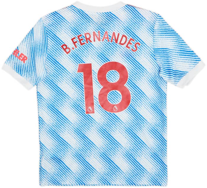 2021-22 Manchester United Away Shirt B.Fernandes #18 - 7/10 - (M.Boys)