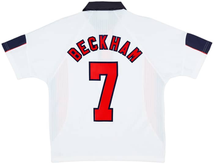 1997-99 England Home Shirt Beckham #7 - 9/10 - (Y)