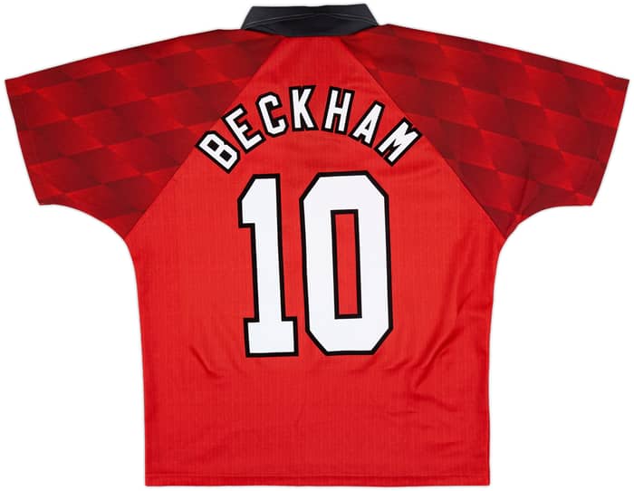 1996-98 Manchester United Home Shirt Beckham #10 - 9/10 - (Y)