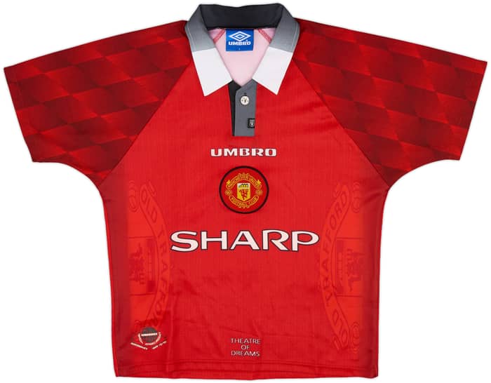 1996-98 Manchester United Home Shirt Beckham #10 - 9/10 - (Y)