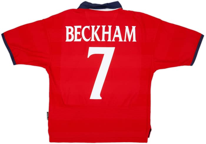 1999-01 England Away Shirt Beckham #7 - 8/10 - (Y)