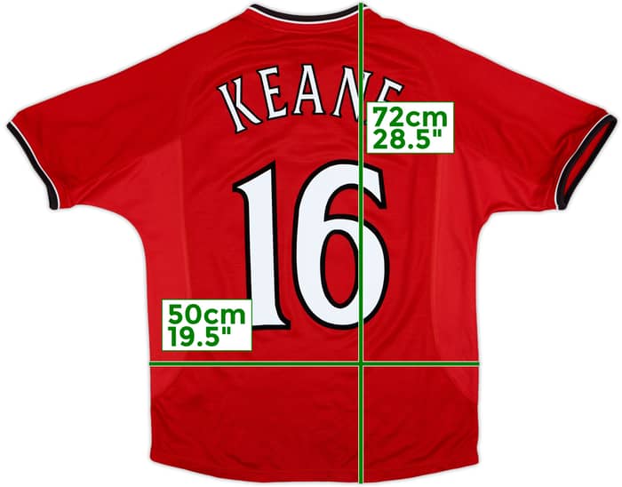 2000-02 Manchester United Home Shirt Keane #16 - 8/10 - (Y)