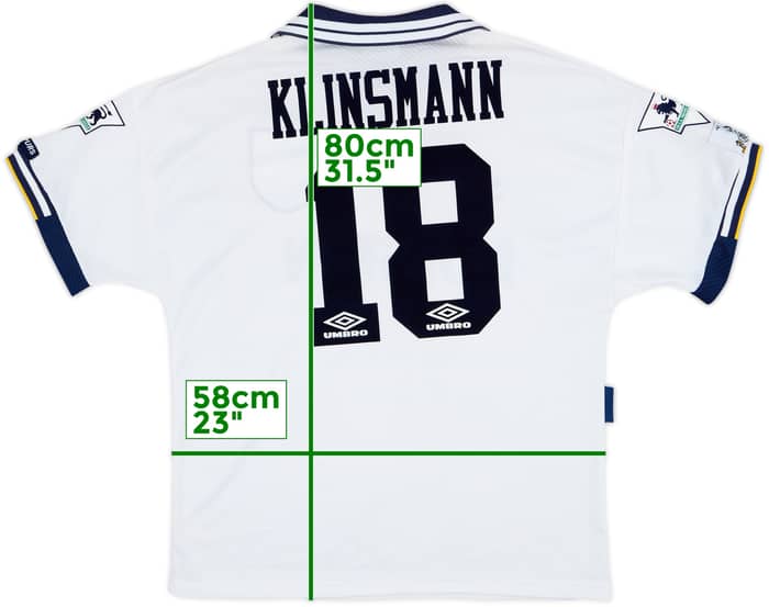 1993-95 Tottenham Home Shirt Klinsmann #18 - 8/10 - (L)