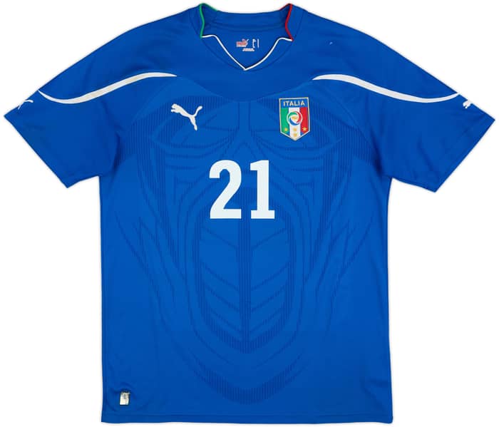 2010-12 Italy Home Shirt Pirlo #21 - 6/10 - (L)