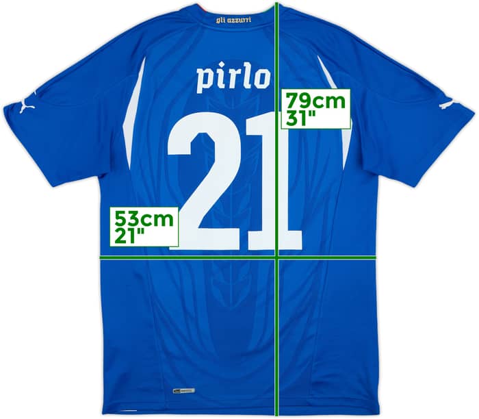 2010-12 Italy Home Shirt Pirlo #21 - 6/10 - (L)