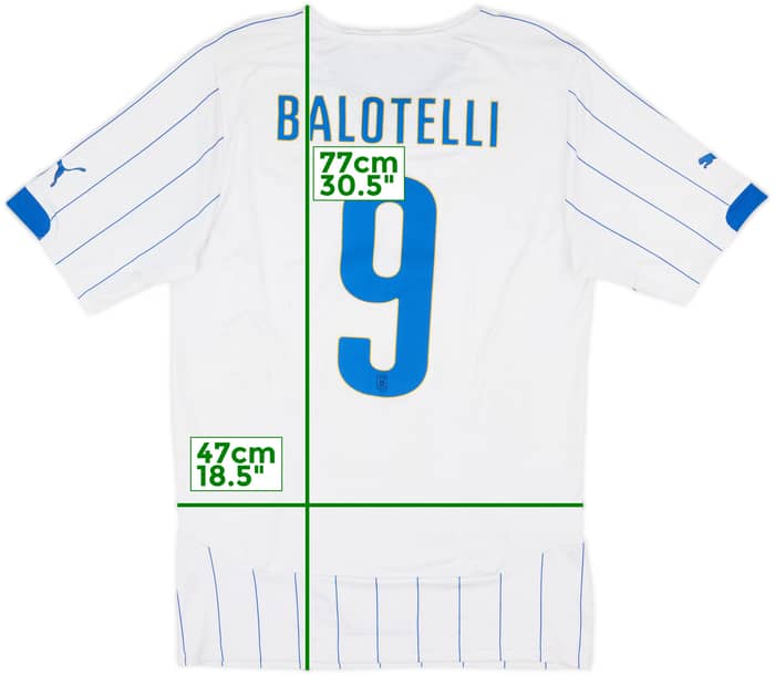 2014-15 Italy Player Issue Away Shirt Balotelli #9 - 8/10 - (XXL)