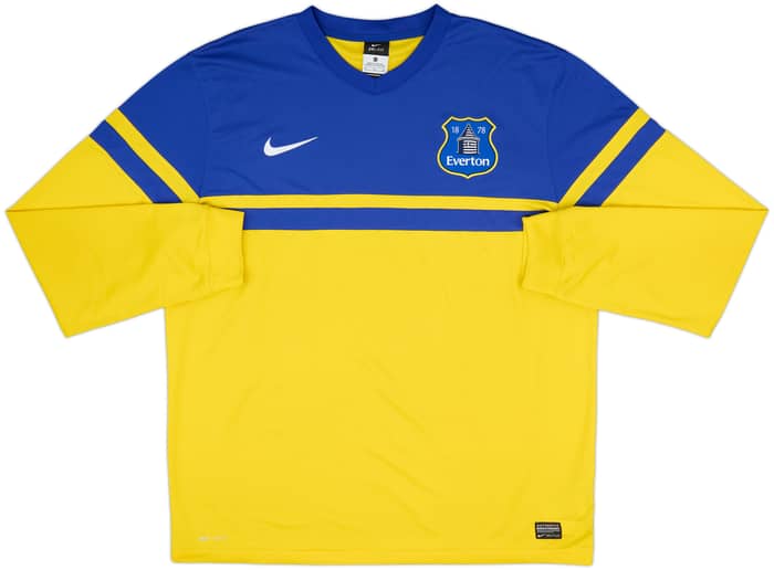 2013-14 Everton Away L/S Shirt Baines #3 - 8/10 - (XL)