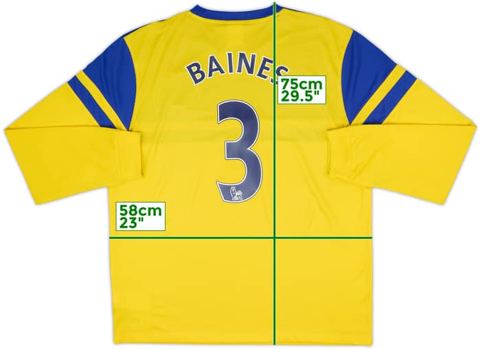 2013-14 Everton Away L/S Shirt Baines #3 - 8/10 - (XL)