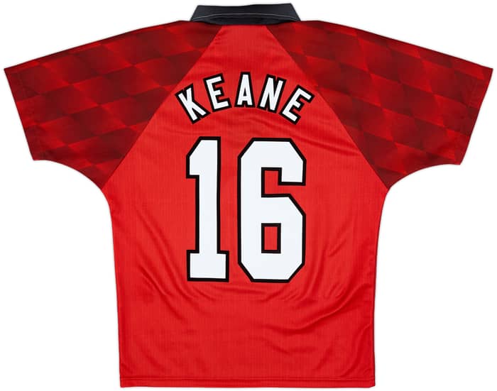 1996-98 Manchester United Home Shirt Keane #16 - 8/10 - (Y)